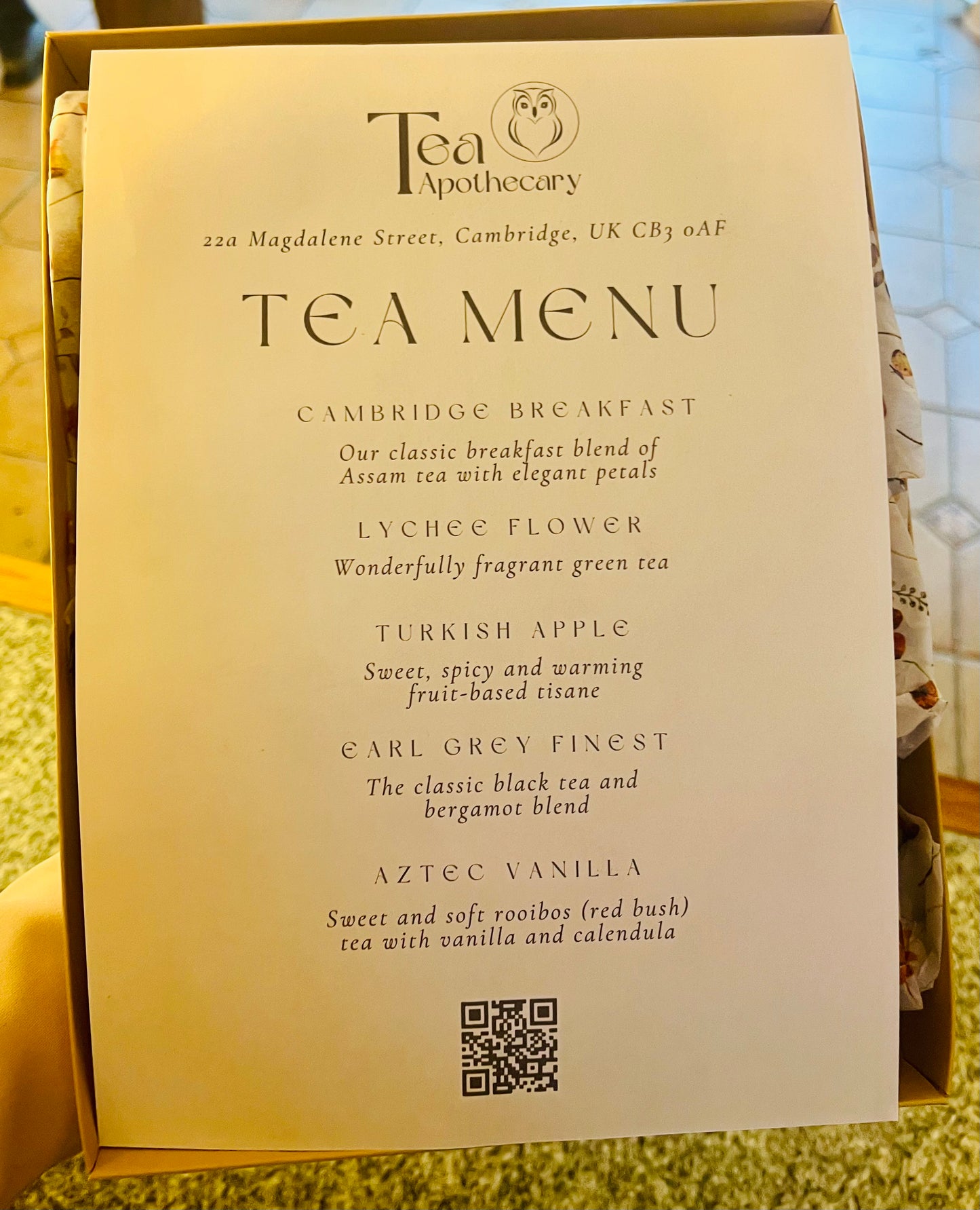 Tea variety sample box